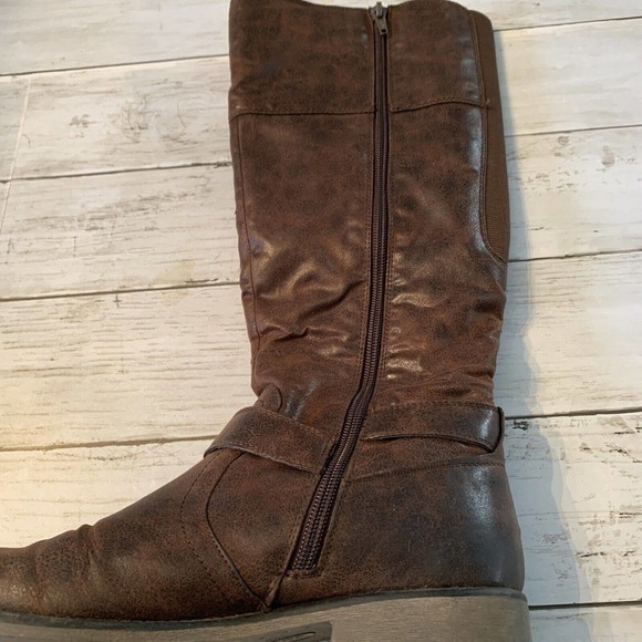 Baretraps Women's Size 7 Sherwood‎ Tall Brown Riding Boots, Straps Buckle Accent - Picture 6 of 7